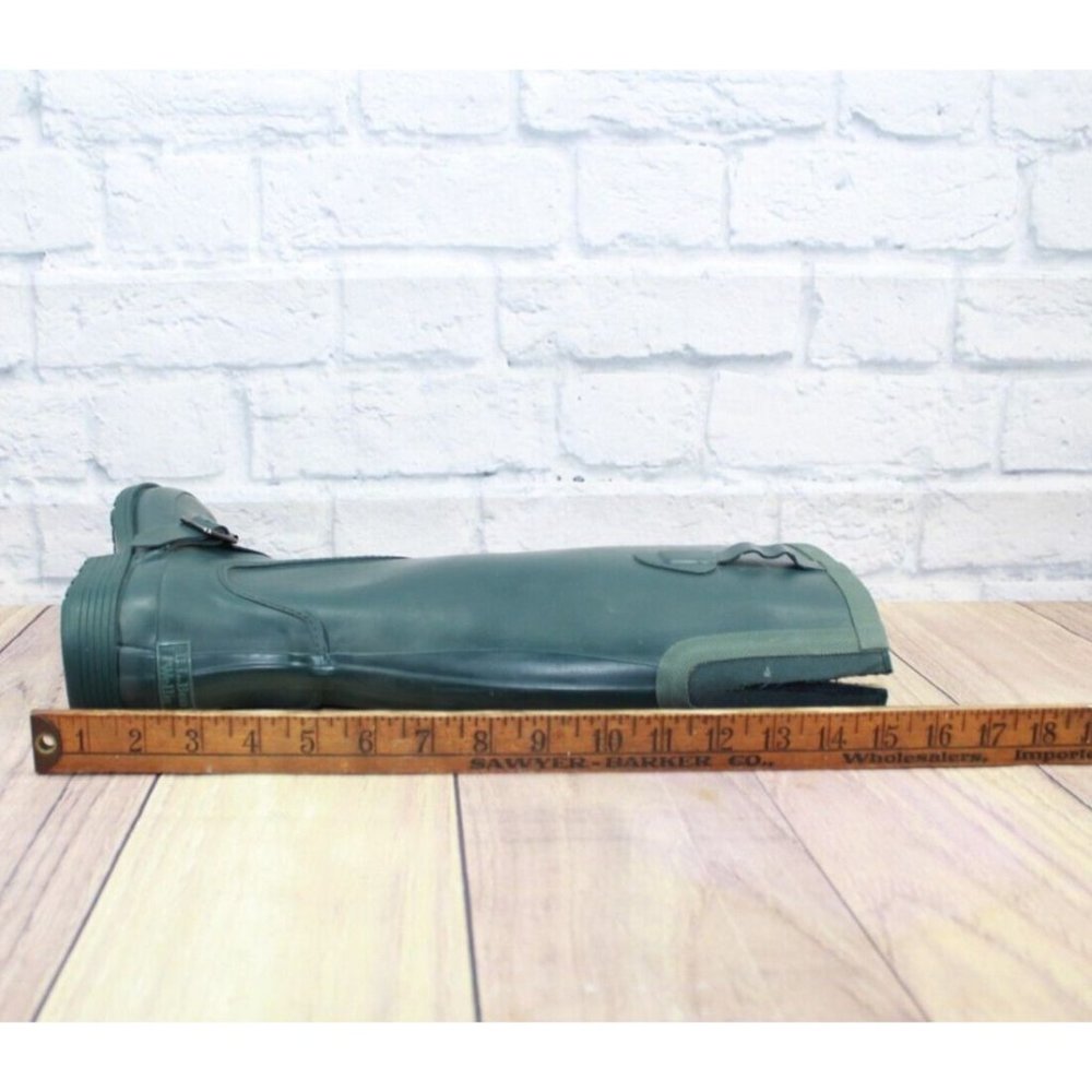 LL Bean Upland Wellies Dark Green Rubber Camo Tall Rain Boots Size 7 M - Picture 7 of 12